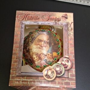 Santa On Silk 1906 Sinder Klasa Collect Glass Ornament 2013